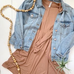 Blush pink long sleeve dress